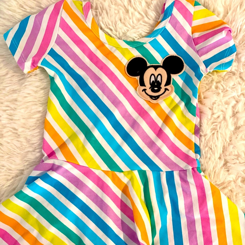 NEW! Wild Rich Kids Mickey Stripe Skirted Leo 3/4
